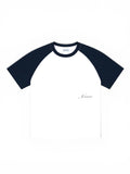 NS Raglan Tee, Navy and White