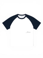 NS Raglan Tee, Navy and White